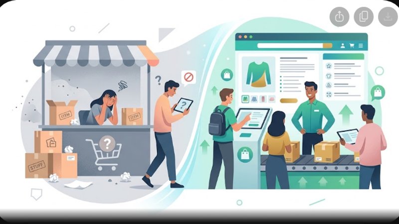Современная иллюстрация ошибок в описании товаров Wildberries для статьи об SEO оптимизации карточек